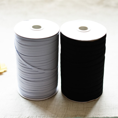 Black elastic band with fine stretch cord, wide flat rubber band for home use, soft clothing accessories cord