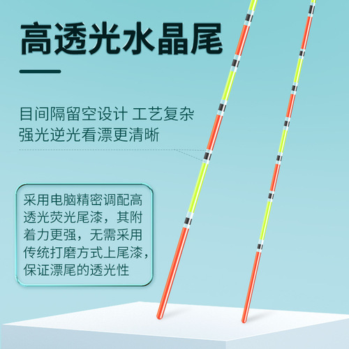 Xiaofengxian Crystal Tail Fish Float Highly Sensitive and Eye-catching Crucian Carp Float Wild Fishing Nano Stroke Float Specializes in Strong Light H-SJ