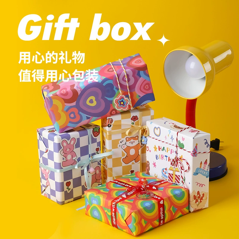 Бумага для упаковки подарков, упаковочная бумага на день рождения, стиль, День святого Валентина, Рождество, День Благодарения, украшение подарочной коробки