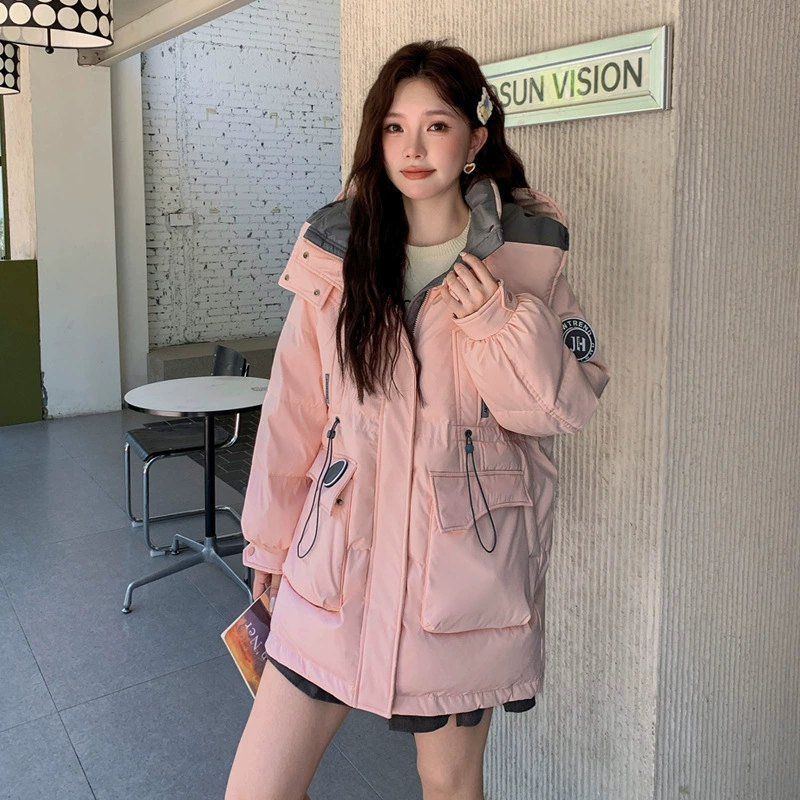 2025 пуховик больших размеров для женщин 100kg мм средней длины 150kg белый утиный пух очень большой размер пуховик