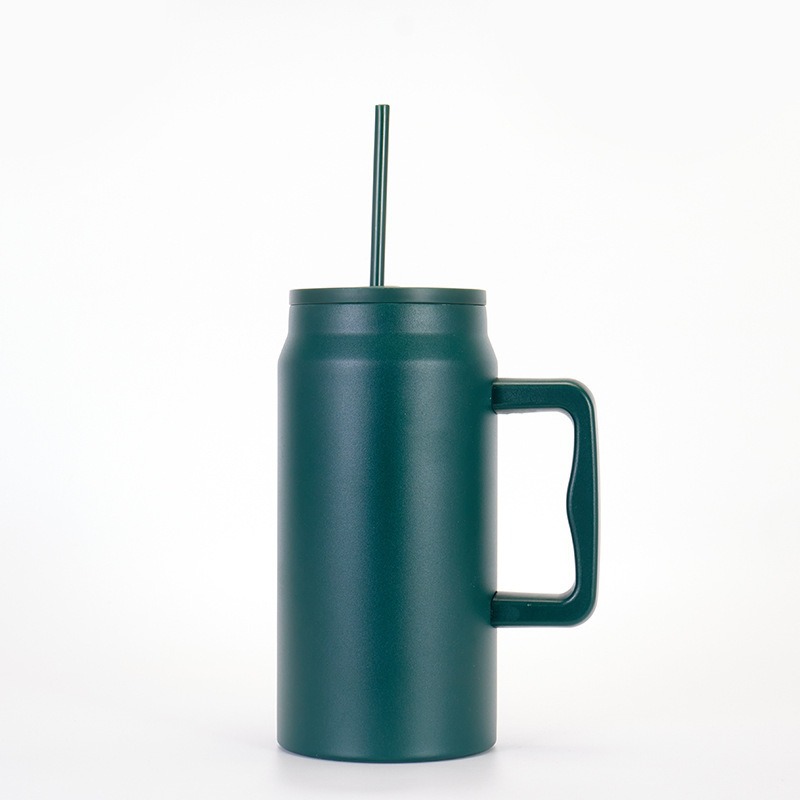 Transfronterizo simple 304 taza de aislamiento de acero inoxidable 50oz taza de hielo de gran capacidad taza de agua de paja portátil al aire libre