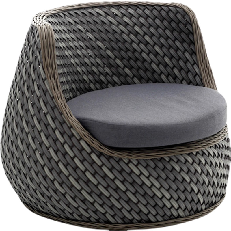 Sofá de patio impermeable y protector solar combinado al aire libre de ocio nórdico al aire libre balcón de caña cama de caña sofá
