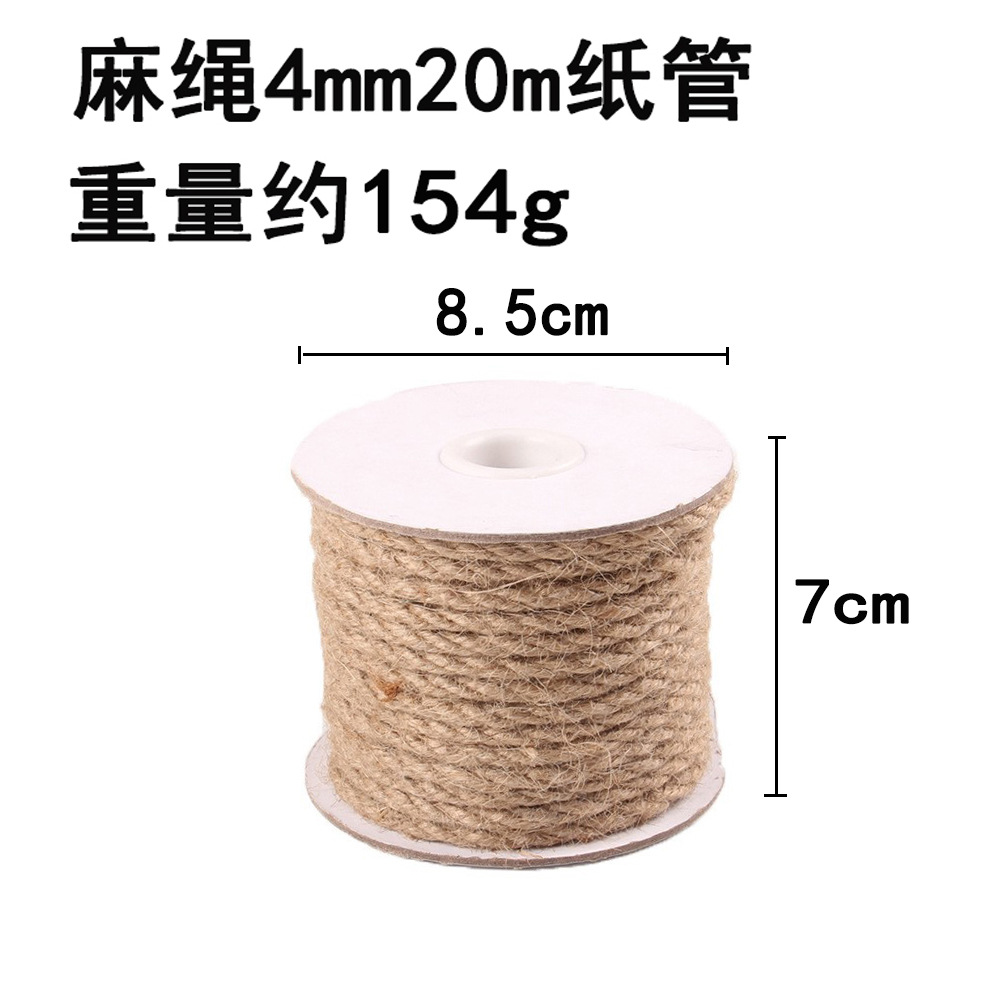 Cuerda de cáñamo de protección del medio ambiente, cuerda hecha a mano de bricolaje, decoración, embalaje, etiqueta, cuerda de cáñamo 1mm-20mm, varias especificaciones de grosor