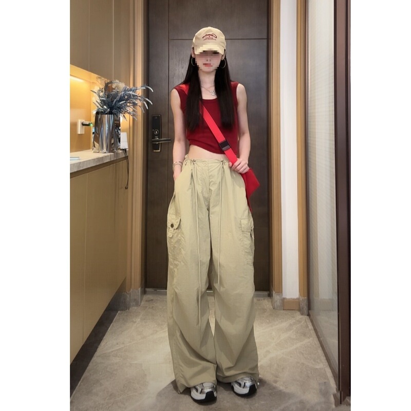New American Retro Style Quick-Dry Workwear Casual Straight-Leg Jogger Pants for Women New American Retro Style Quick-Dry Workwear Casual Straight-Leg Jogger Pants for Women
