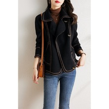 外贸春季双面呢大衣女2025新款小香风修身小个子短款高端羊毛呢子