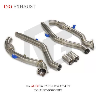 Suitable for Audi S6 S7 RS6 RS7 C7 4.0T stainless steel exhaust downpipe resonator pipe (Exhaust pipe)
