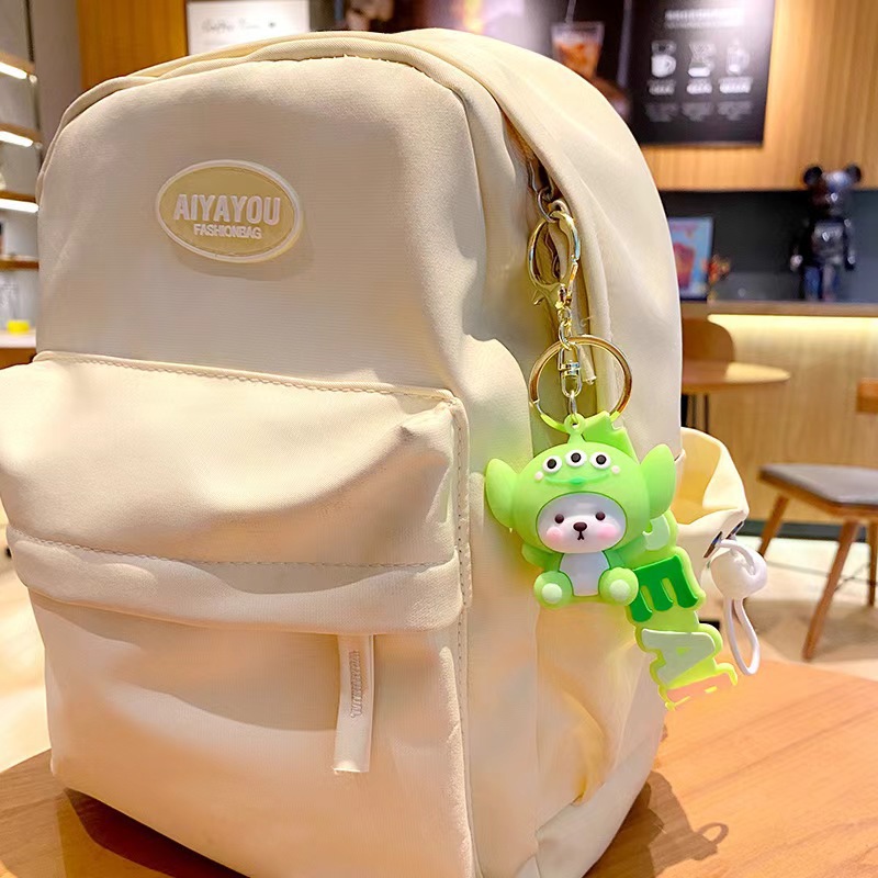 Caricatura adorable drag Teddy bear llavero de automóvil colgante muñeca mochila colgante pareja regalos al por mayor