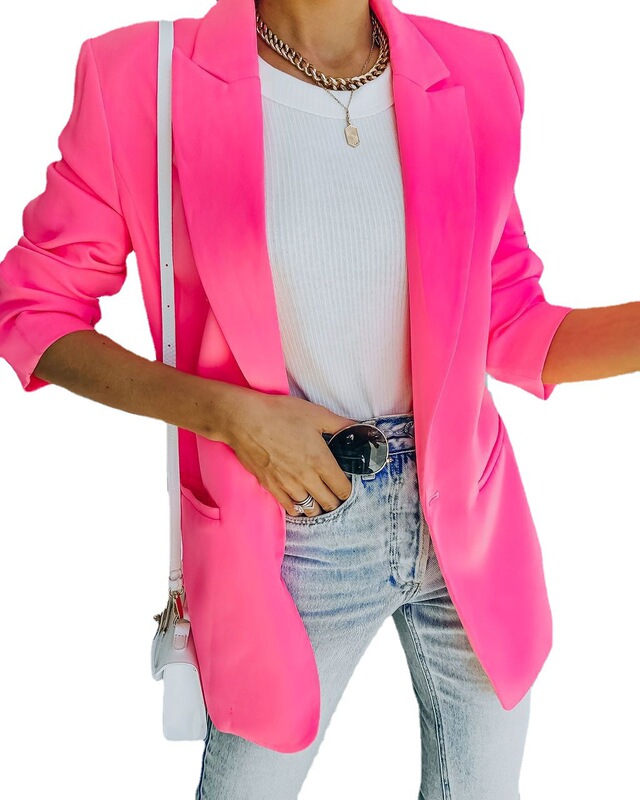 Amazon Wish2026 European and American Export New Style Long-Sleeved Small Suit Ol Elegant Professional Slim-Fit Top Jacket Is