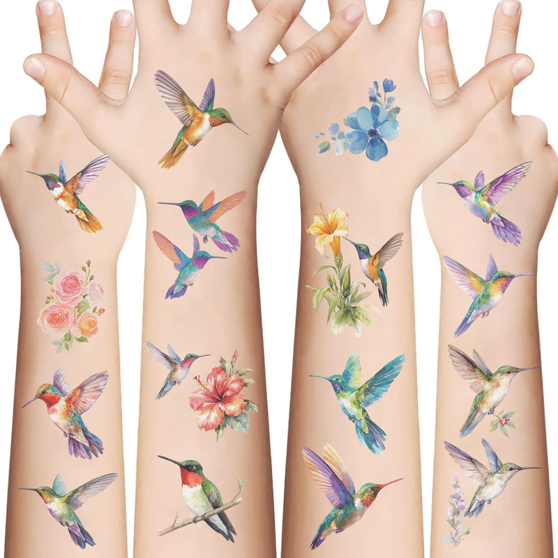 10 cross-border hummingbird tattoo stickers new cartoon gift cute waterproof arm temporary water transfer decorative stickers 10 cross-border hummingbird tattoo stickers new cartoon gift cute waterproof arm temporary water transfer decorative stickers