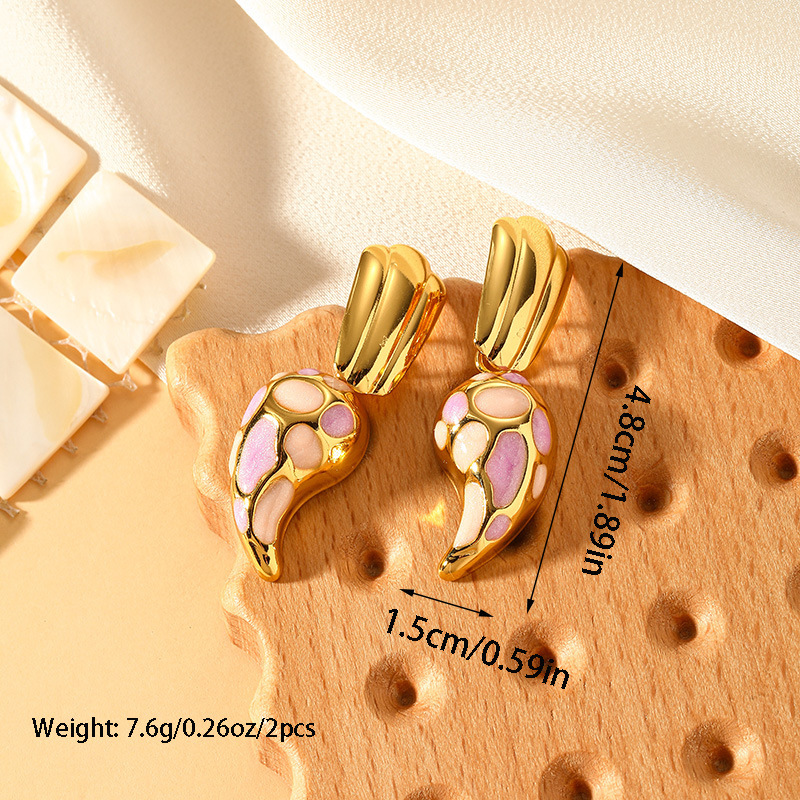 10g Weight Titanium Steel Ear Needle Material Ear Studs Classification 1 Pair Quantity Daily, Street Occasion Titanium Steel Material Geometric Pattern All Seasons Season Women's Gender Plating Design Retro, Commute Style 1 Pair Retro Commute Geometric Plating Titanium Steel Ear Studs 27