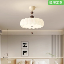 【哇噢】法式中古奶油风吸顶灯复古创意羽毛温馨浪漫护眼主卧房间