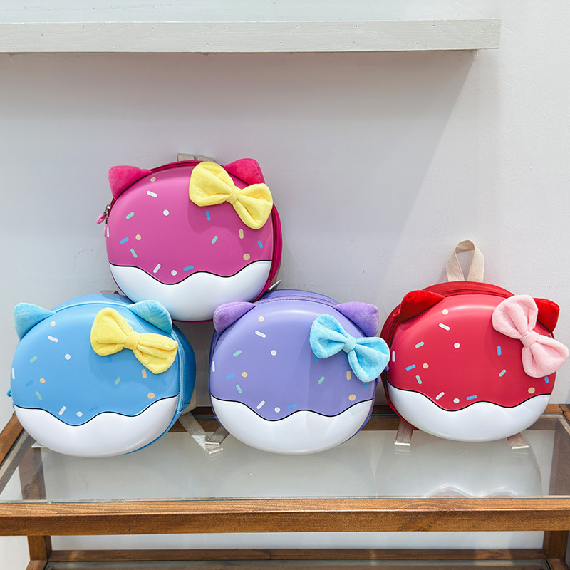 Jardín de infantes bebé mochila de huevo lindo gato oídos mochila de niños y niñas impresión dulce mochila de niños