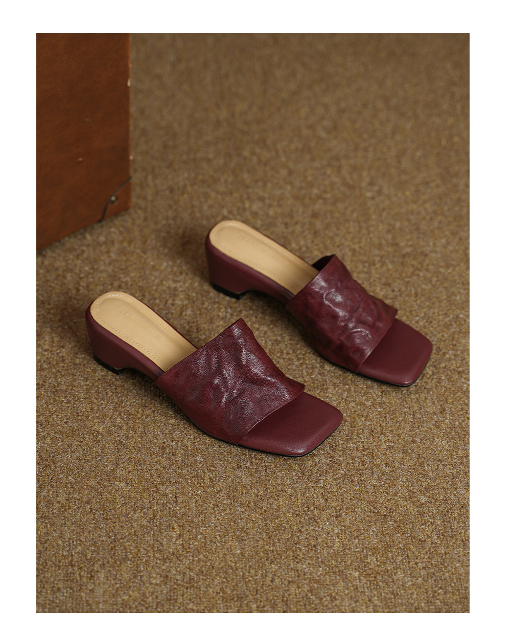 Sandal nữ da cừu lộ ngón chân quai chữ V phong cách Hàn Quốc — đen chi tiết 15