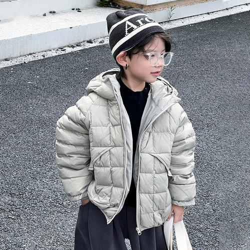 Children's Down Jacket Winter  New White Duck Down Boys' Short Winter Coat Thick Children's Outerwear Trendy