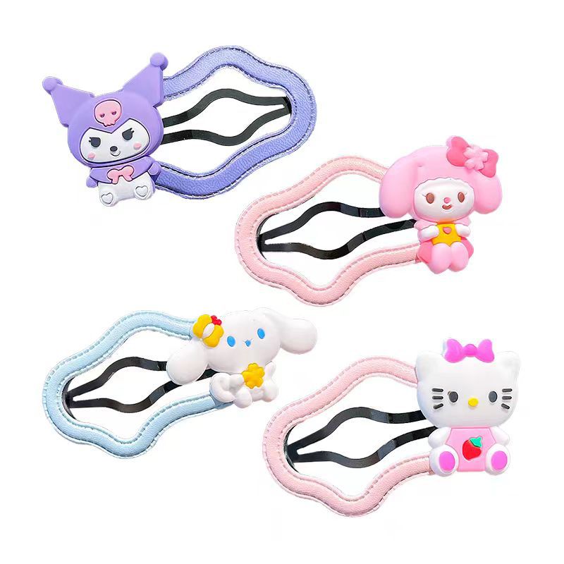 Niños Kuromi nubes clip de cabello niñas frises laterales tarjetas de cabello rotas niñas tocado de cabeza pequeña cabeza detrás del clip de acabado
