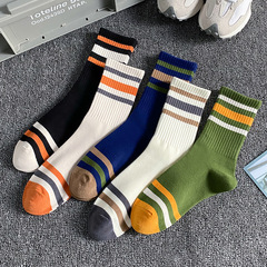 Wholesale men's socks: Spring/Summer mid-calf socks, Japanese-style basketball socks, striped high-top socks, cotton socks, and sports socks