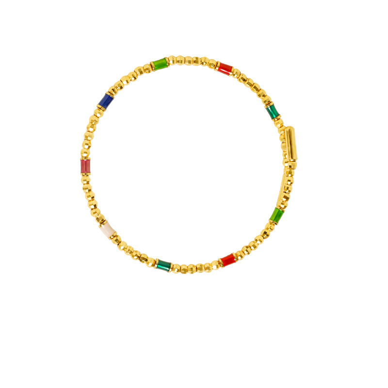 Vietnam Shajin dopamina combinación de colores durante mucho tiempo pulseras de cuentas de esmalte personalidad femenina nicho dulce fuente de accesorios de mano