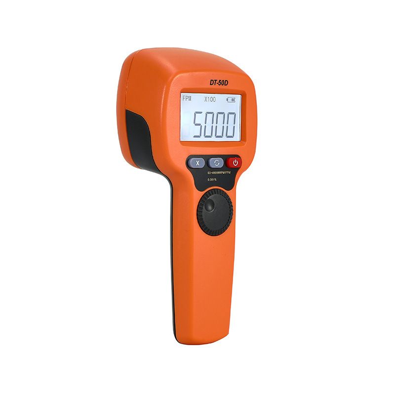 (2개) LED 스트로보스코프 고정밀 다기능 50000 턴 스트로보스코프 휴대용 속도계 속도 측정 DT-50D