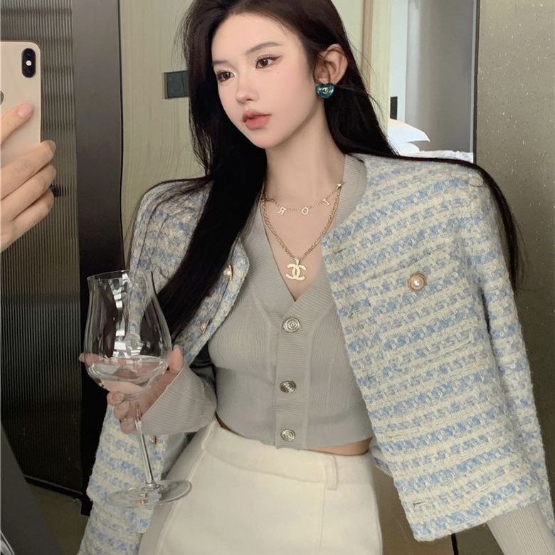 珍珠扣小香风外套女2025春秋新款法式设计感小众宽松短款气质上衣|undefined