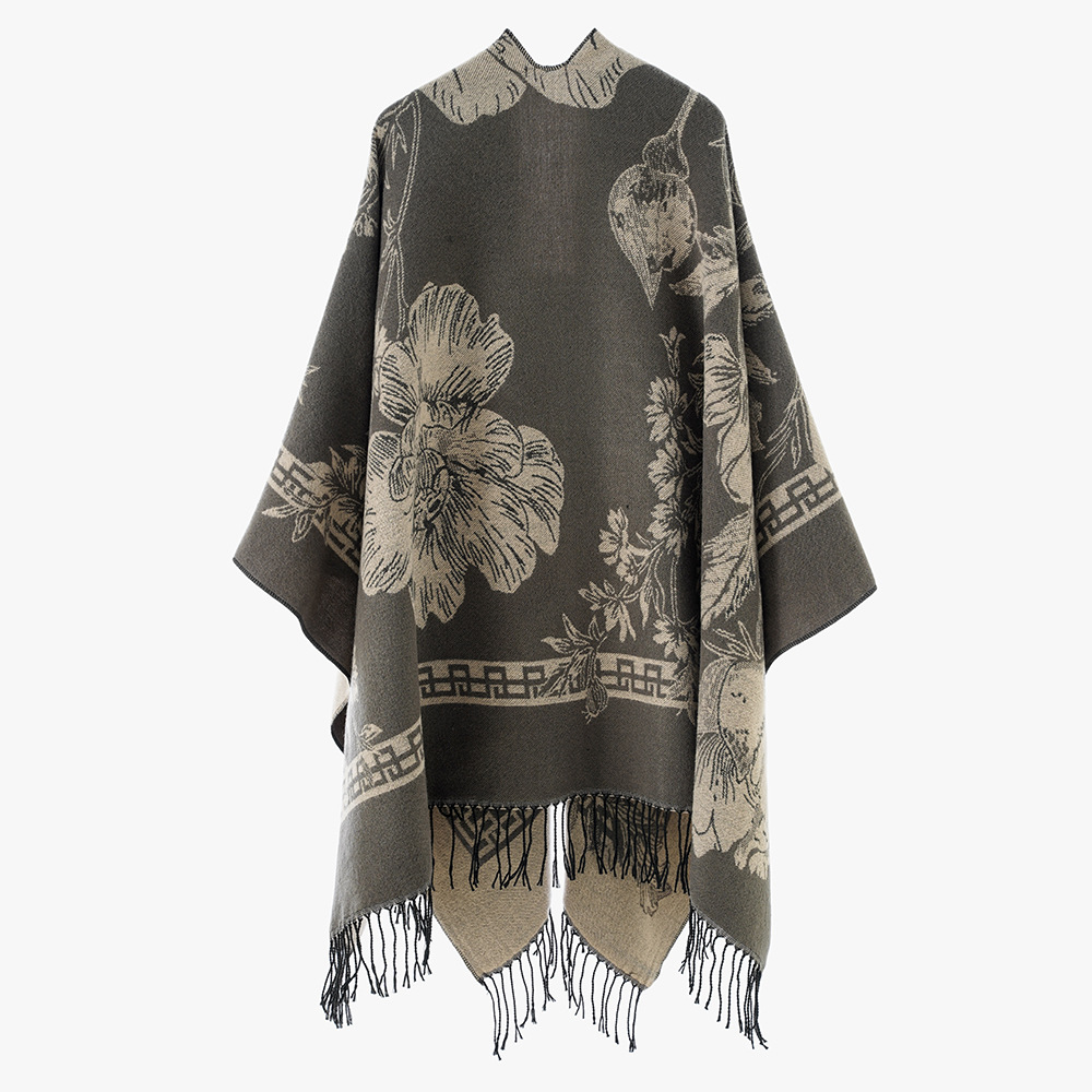 Nueva impresión universal otoño y invierno jacquard chal chal imitación de cachemir doble cara chal popular en Europa y América
