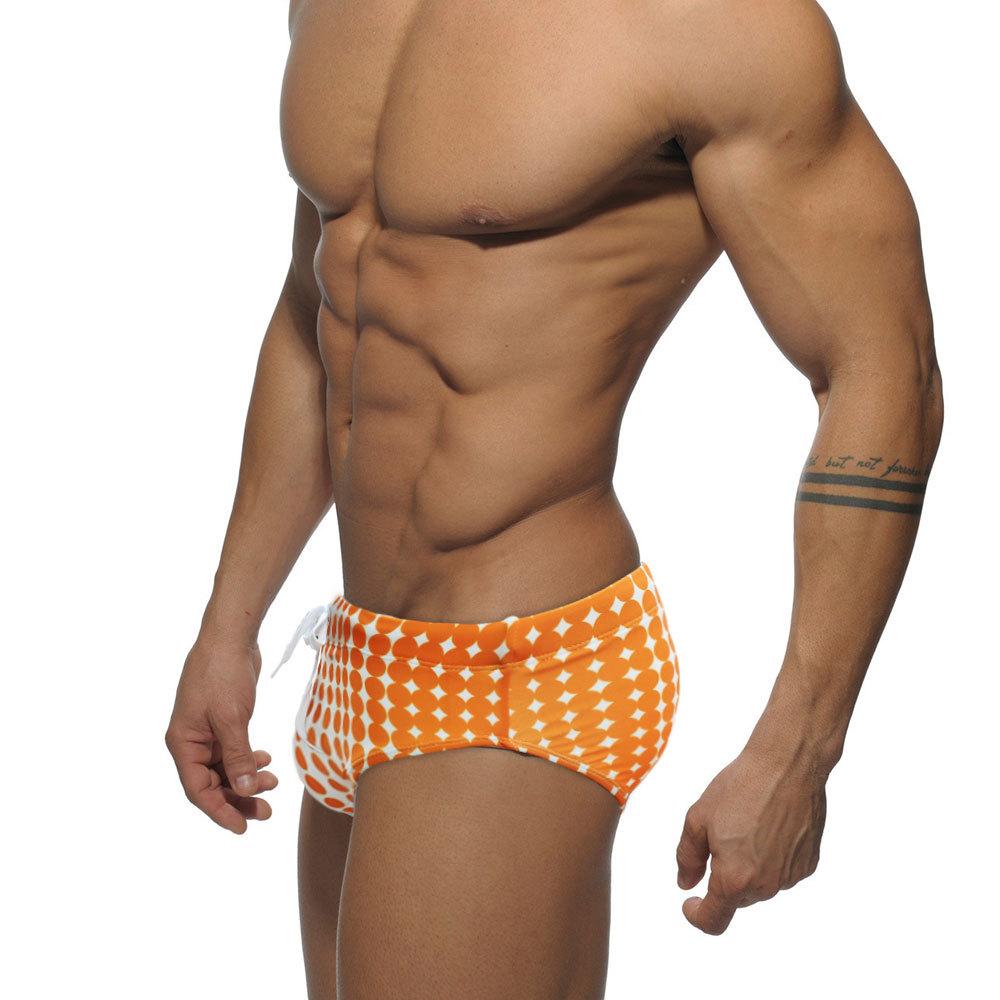 Polka Dot Swim Trunks - Orange Color