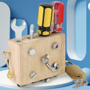 Cross-border children's puzzle multifunctional House screw nut tool block toy organ unlock combination busy