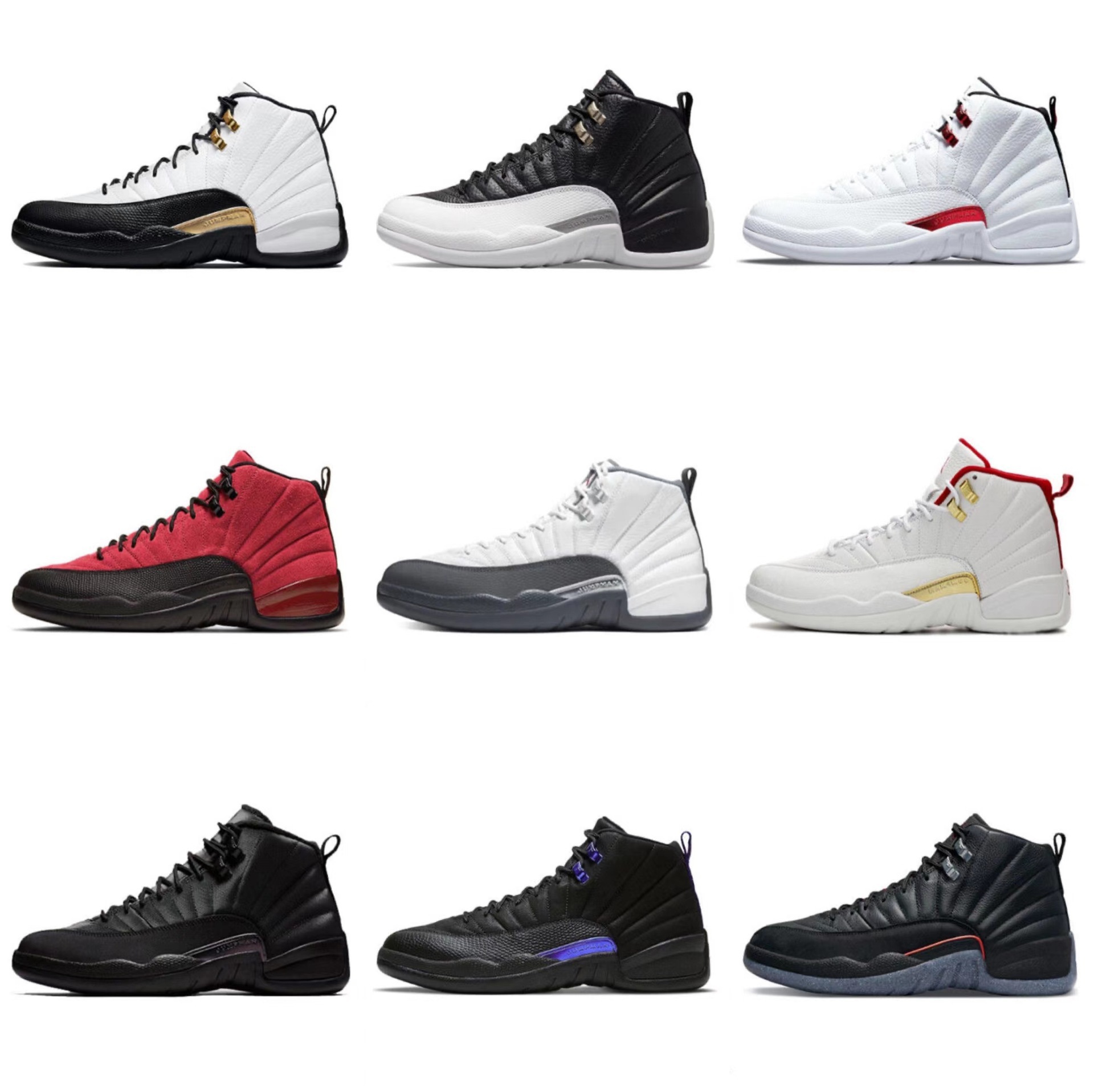 Putian AJ12 generación de Chicago piel de seda gris fría negro oro serpente zapatos de hombre Joe12 helado zapatos de baloncesto deportivos transfronterizos