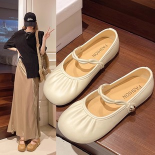 2025 New Arrival French Style Retro Mary Jane Shoes Women's Flat-soled Single-layer Shoe Shoe with Fairy