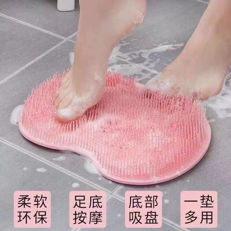 Втирание спины Артефакт спины Силиконовый Противоскользящий коврик для растирания ног Силиконовый трение ног Артефакт Ванная комната Массажный коврик для ног