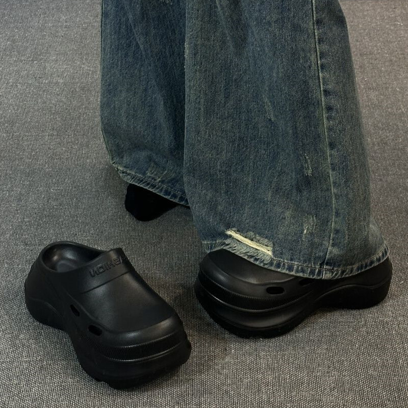 8cm Thick-soled Closed-toe Mules Women, Student Style, New 2026 Model, Summer Sandals For Outdoor Wear, Wholesale_vogvips.com