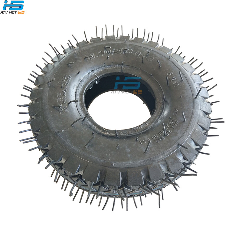 越野摩托车滑板车轮胎4.10/3.50-4加厚方块纹轮胎外胎电动车