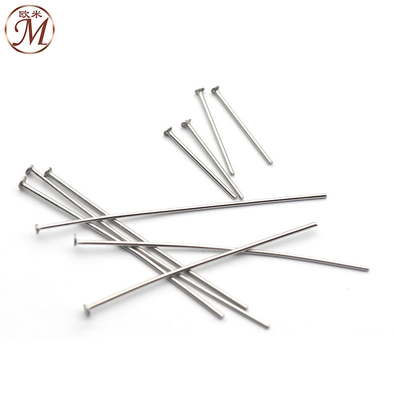 Acero inoxidable T-pin 0,5-0,7mm de diámetro de alambre gran cabeza pin con cuentas T-pin oro cabeza plana accesorios de la joyería de bricolaje