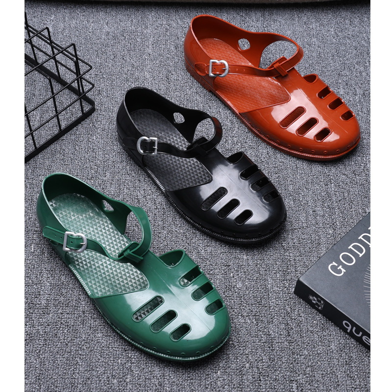Old Beijing Baotou Retro Men's Sandals Nostalgic Old Sports Casual Plastic Shoes Hole Shoes Liberation Pig Cage Shoes