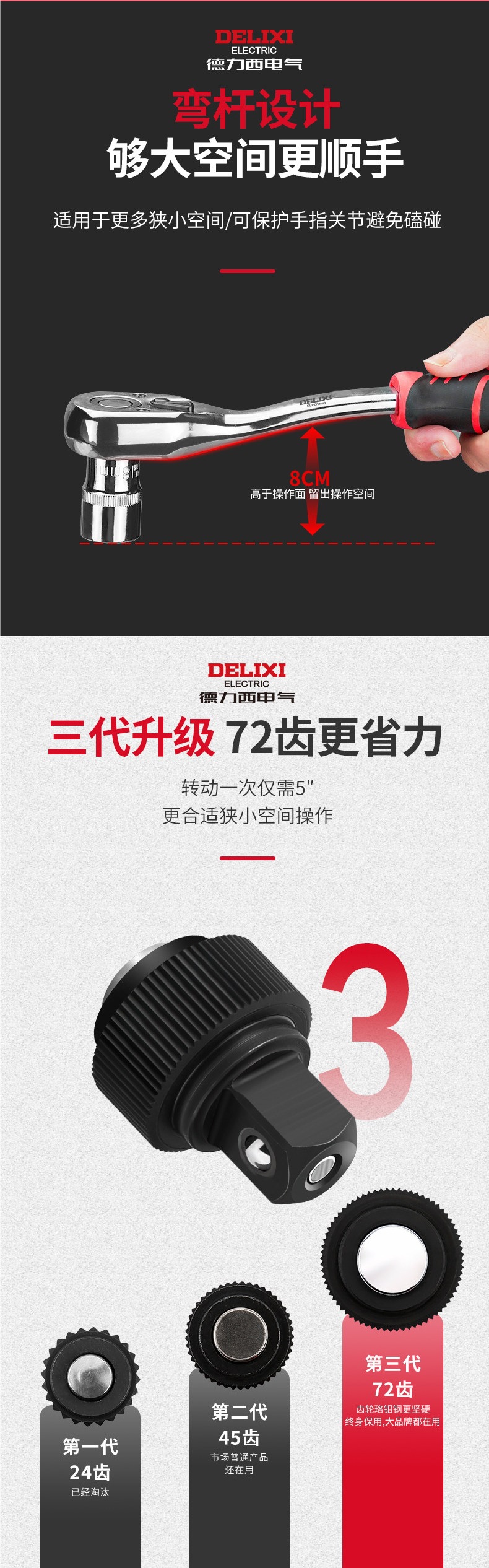 Delixi Auto Repair Tool Set Socket Wrench Ratchet Car Maintenance Combination Repair Box Multifunctional Small Tool Set