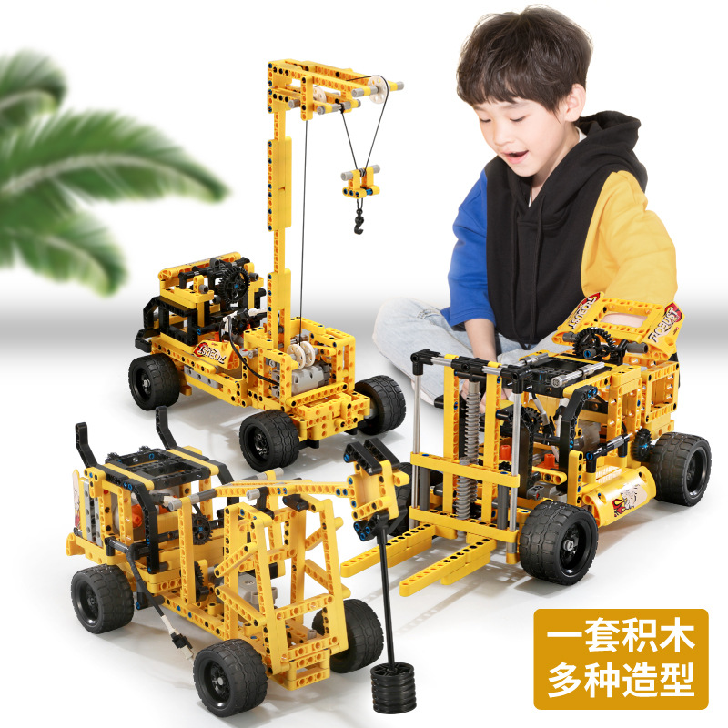 children Early education Assemble Building blocks Toys remote control Electric DIY engineering automobile Boys 3 One Building blocks Toys