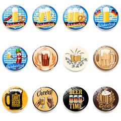 Munich Beer Festival Refrigerator Magnet Crystal Glass Soft Magnetic Whiteboard Sticker Home Decor Small Goods 25mm