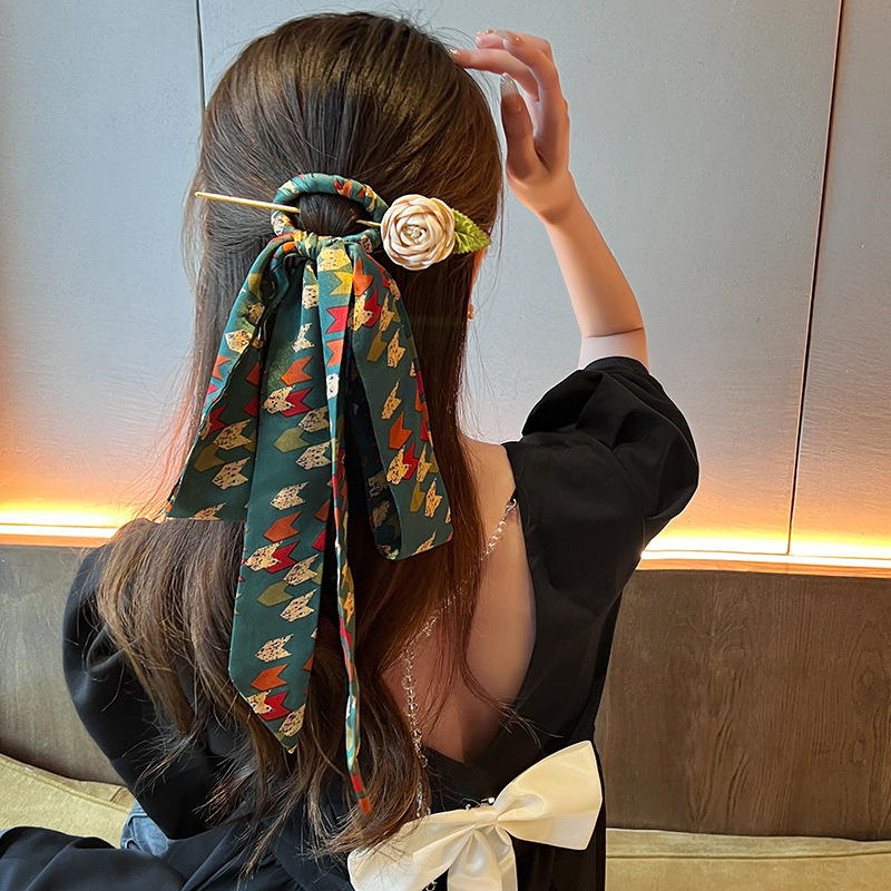 Women's Vacation Fashion Printing Flower Bow Knot Cloth Headwear Hair Band display picture 2