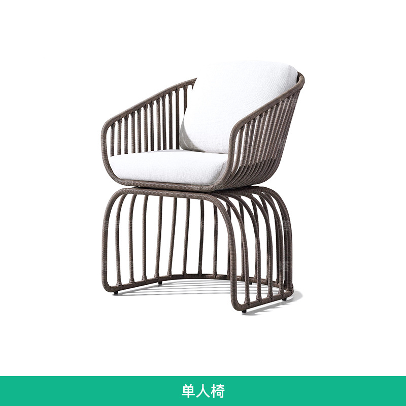 Mesa y silla al aire libre patio terraza a prueba de agua protección solar ocio muebles jardín al aire libre mesa y silla de caña combinación