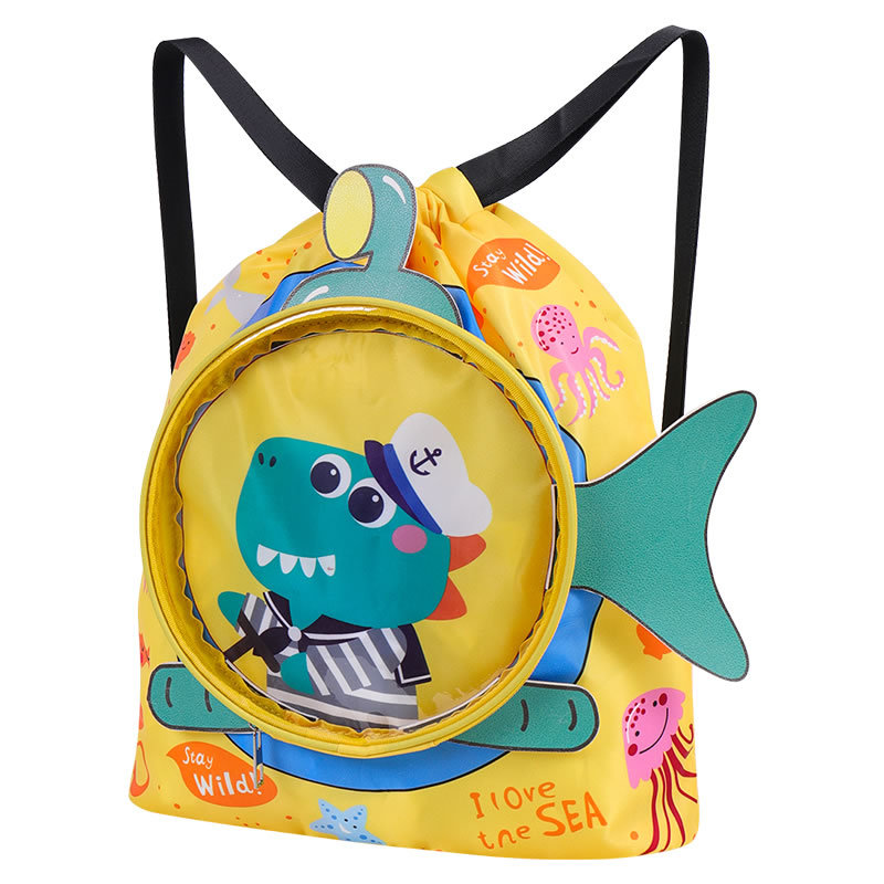 Mochila de natación de dibujos animados seco y húmedo separación de mochila para niños bolsa de playa impermeable doble bolsa de almacenamiento de ropa de PVC