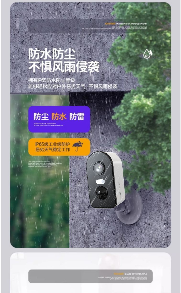 The smart camera BW500 battery-powered home camera is a wireless outdoor waterproof camera for monitoring undefined