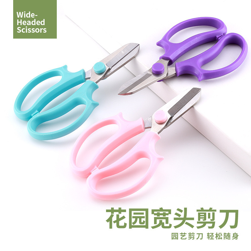 不锈钢花艺剪刀 直头彩色花园花店鲜花修枝剪 花修剪园艺插花工具