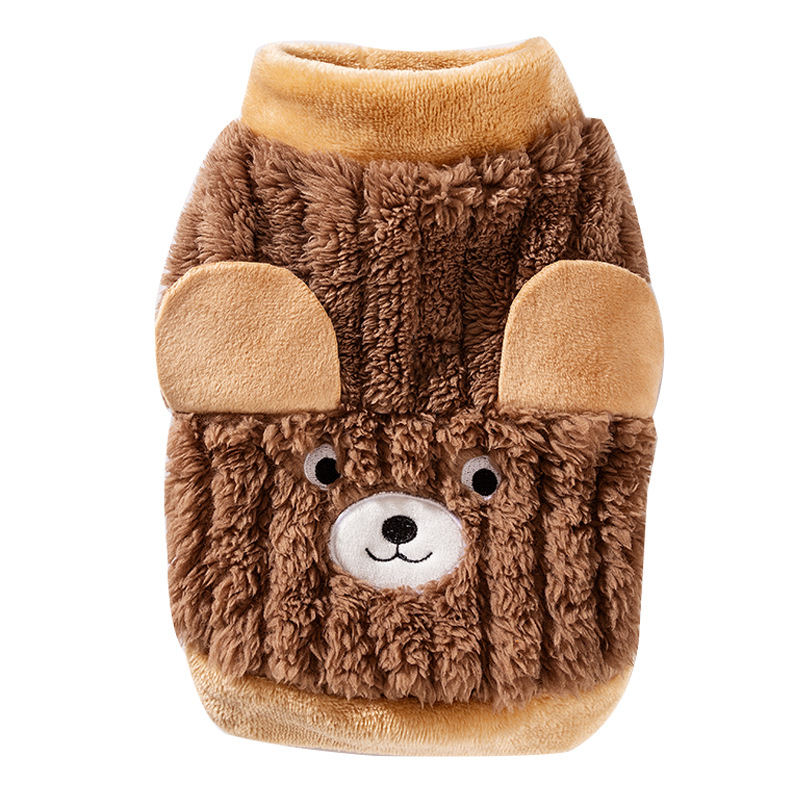 Otoño y invierno perros coreanos orejas tridimensionales osos dos patas cálidas camisas de terciopelo gato invierno peluche ropa de perro
