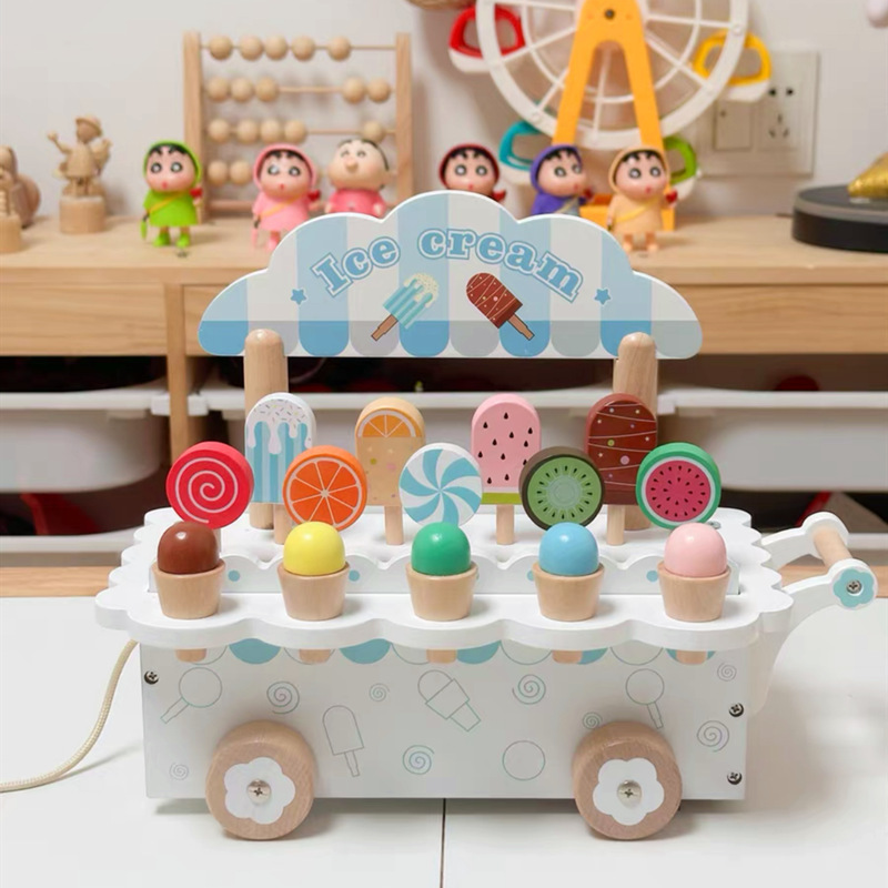국경 간 CE 나무 시뮬레이션 CPC 아이스크림 콘 아이스크림 트롤리 어린이 집 장난감