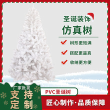 白色仿真圣诞树 PVC绑树圣诞节装饰树仿真铁脚雪松大型圣诞树批发