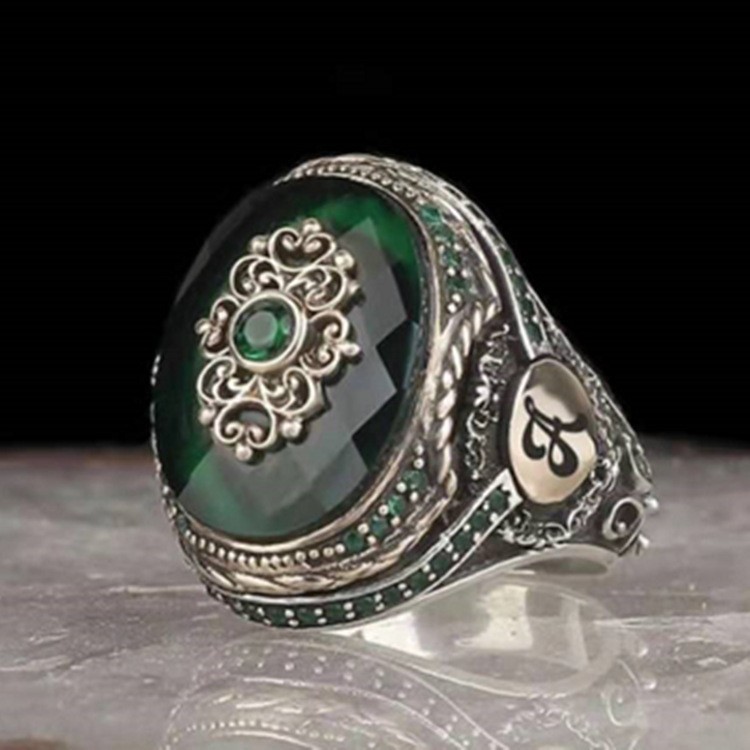 Herrenring Vintage Im Zweifarbigen Design Mit Schwarzem Achat_voghion.com