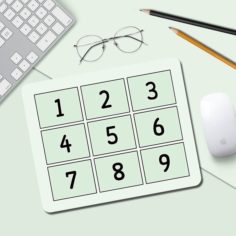 Nine-Grid Mouse Pad for Boys and Girls, Office Laptop Keyboard Pad, Student Study Desk Pad