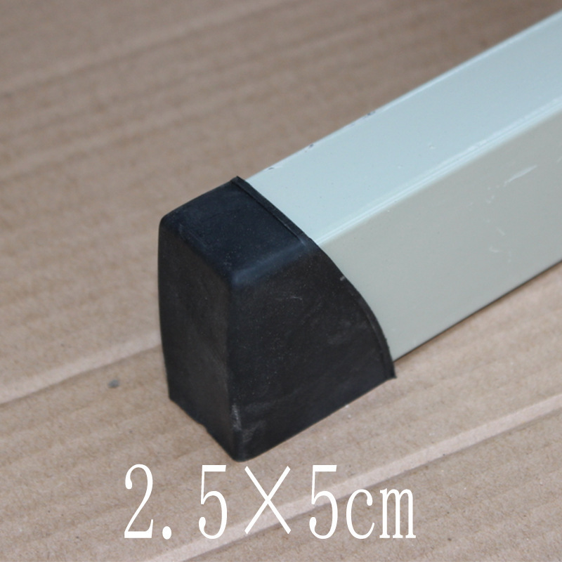 Soft rubber rectangular black 25*50mm