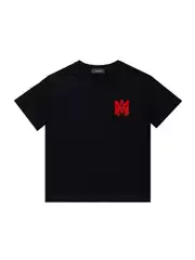 Cross-Border Supply European and American Trendy Brand Amiri Letter Men's and Women's Printed Casual Loose Hip-Hop High Street Pure Cotton Short-Sleeved T-Shirt