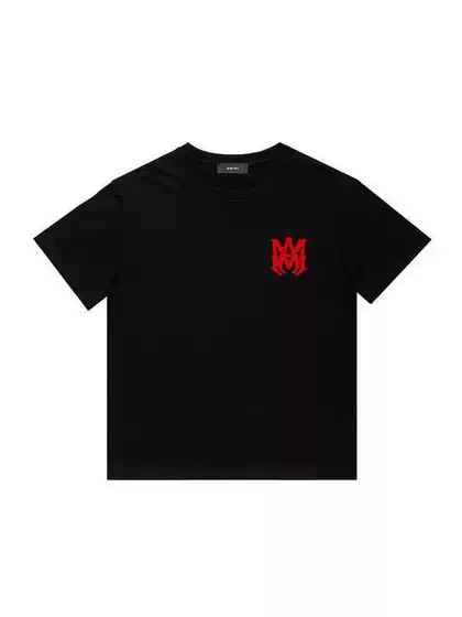 Cross-Border Supply European and American Trendy Brand Amiri Letter Men's and Women's Printed Casual Loose Hip-Hop High Street Pure Cotton Short-Sleeved T-Shirt