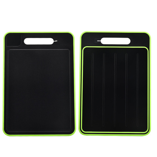 Double-sided quick-thawing cutting board aluminum alloy spray-painted cutting board household with knife sharpener grinding garlic function cutting board